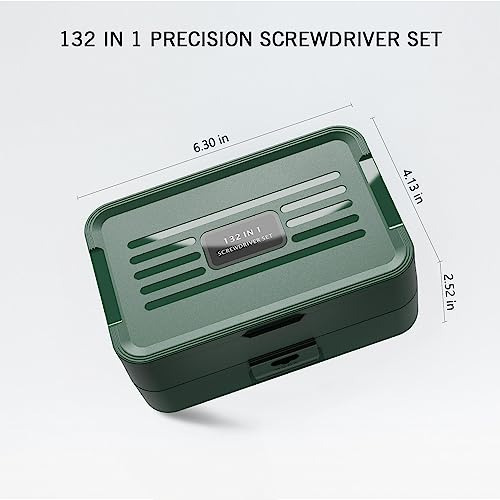 Mini Precision Screwdriver Set with Color-coded Identification, 132 in 1 Micro Magnetic Repair Tool Kits with Storage Box, 108 Bits,Small Manual Screw Driver Toolkits for iPhone/Mac/iPad/Table - color: Green