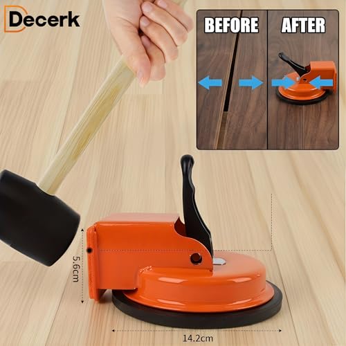 Floor Gap Fixer Tool Suction Cup Gap Puller with 2 Reusable Sticky Pads, Heavy Duty Repair Tool, Laminate Flooring Tools, Vinyl Floor Repair Kit, Gap Tool