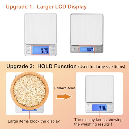 BOMATA 0.01g Small Digital Gram Scale, Upgraded 1kg Jewelry Scale - size: 0.01g/1kg Silver