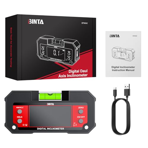 BINTA Digital Angle Finder Dual Axis Level Box 4×90° X-axis ±60° Y-axis