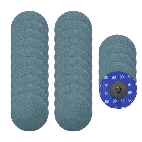 25 Pcs 3" 80 Grit Quick Change Surface Conditioning Discs | Aluminum Oxide Die Grinder Sanding Disc for Surface Prep Deburr Polish Rust Paint Removal, Blue - size: 3" (80 Grit)