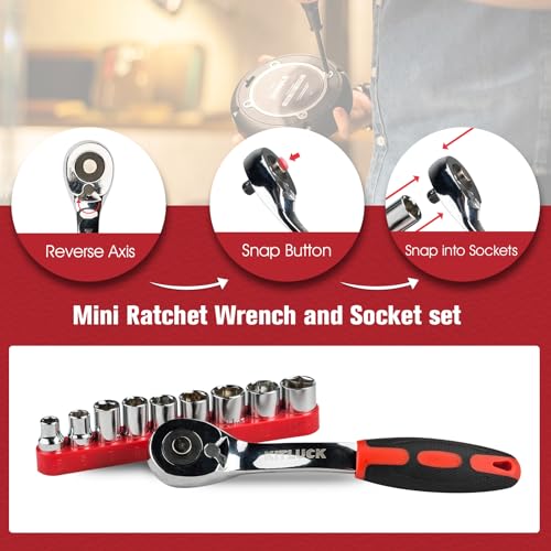 KITLUCK 138-piece Home Tool Kit, Household Hand Repair Tool Set for men, Portable Basic Tool box Set with Tools (Screwdriver, Plier, Wrench, Socket, Harmer, Rule, etc.) for Home and Car - size: 138Pcs