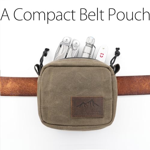 diodrio Belt Pouch for Men Women YKK Zippers EDC Pouch, Belt Bag Waist Pack for Hiking, Water Resistant, Waxed Canvas, Olive - color: Olive Small