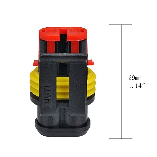 MUYI 10 Kits 2 Pin Way Electrical Connectors for 20-16 AWG Wire Cable 10A - style: 2pin connector(10 sets)