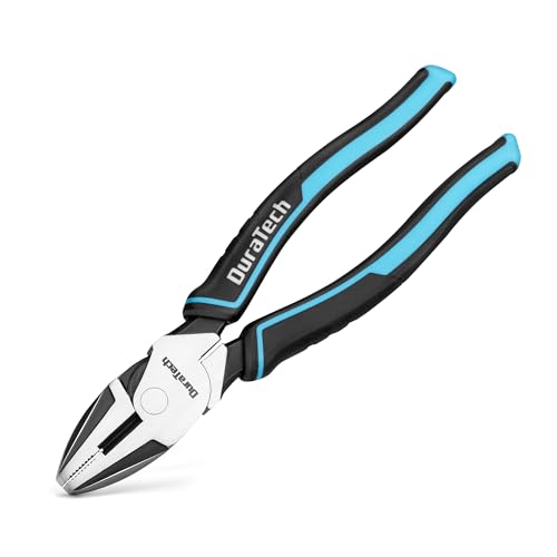 DURATECH 8" High Leverage Linemans Pliers, Side Cutters, Linesman Pliers - size: 8 inch