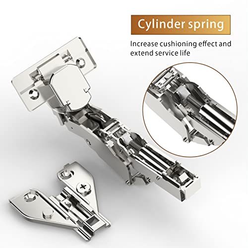 Furniware 2 Pack 1 Pair 165 Degree Lazy Susan Hinges Full Overlay Concealed for Cabinet, Cupboard, Folded Door, Combination with Screws(Regular) - size: 165 Degree