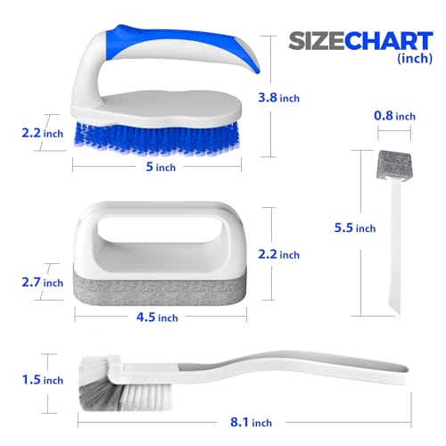 Holikme 7 Pack Cleaning Brush Scrub Brush Kitchen Brush for Floor,Blue - color: Blue