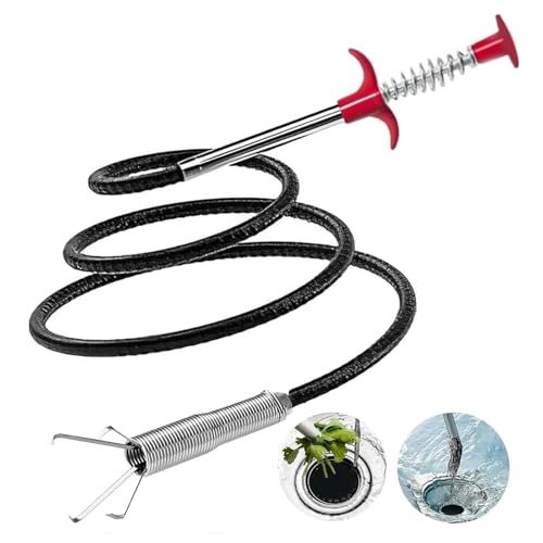 61-Inch Flexible Drain Snake with 4-Claw Grabber for Sink, Shower & Tub - style: 61 IN