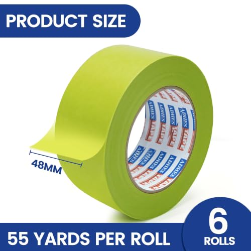 ADHES Green Delicate Surface Washi Masking Tape Painter Tape 2Inch - size: 48mm x 50m