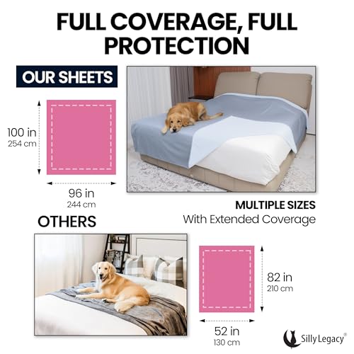 Thin Reversible Waterproof Protective Bed Cover (King Size, 100 x 96 inch), for Pets, Babies; Incontinence, Dirt, Drool - color: Gray, size: King 96 x 100 inch