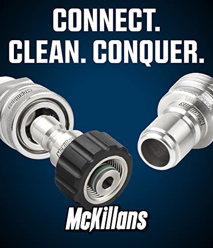 McKillans® M22-14mm Pressure Washer Quick Connect Kit, M22-14mm to 3/8" Male Female Quick Disconnect Kit for Power Washer (Stainless Steel) - color: Quick Connects
