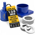 Drilax 1-3/8 inch Diamond Hole Saw Kit with Water Delivery Cup & Drill Guide, Granite Quartz Porcelain Tile Glass Drill Bit for Countertops, Faucets, Soap Dispensers & DIY Installations - size: 1-3/8 inch Cobalt