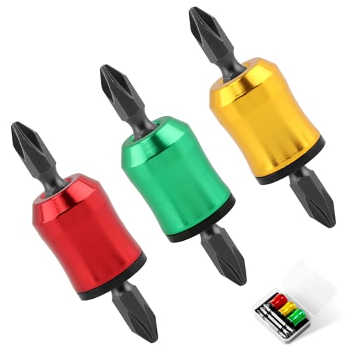 3PCS Magnetic Screw Ring for 1/4" Hex Screwdriver Bits, Removable Magnetic Bit Holder for Power Drill, Impact Driver & Screwdriver, Aluminum Screw Holding Tool