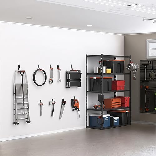 WALMANN Garage Storage Hooks, Wall Mount Utility Hooks for Tools - style: Orange-red Hook