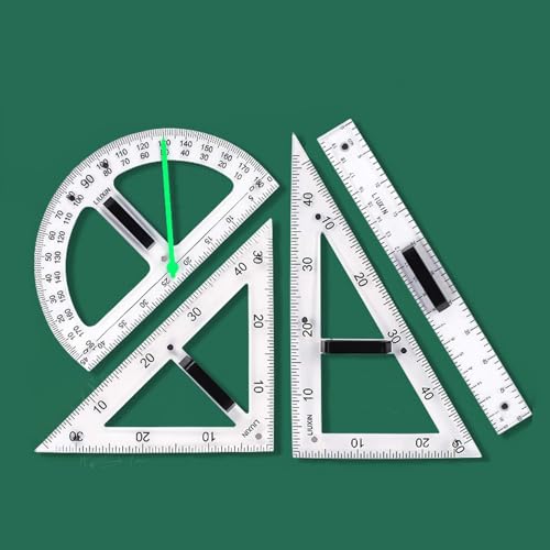 Math Ruler Magnetic Classroom Math Geometry Tool Set Enhances Classroom Learning, Easily Mounts to Blackboard Protractor Measuring Ruler Triangle Ruler, Tp4pc - size: Tp4pc