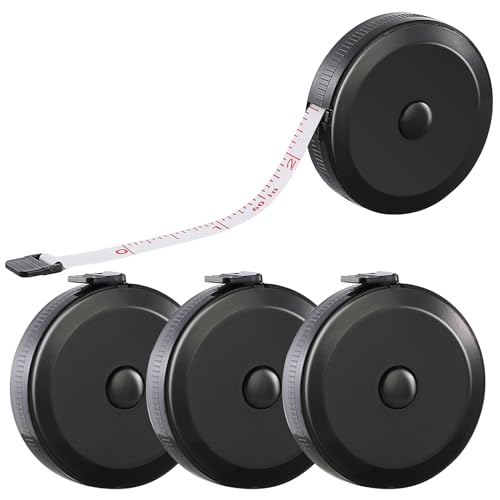 4 Pack Soft Retractable Measuring Tape,60-Inch 150cm,Black Double Scale Measurement Tape,for Body Measuring Sewing Tailor Cloth Knitting Home Craft Measurements - color: 4 Pack (black)