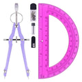 Unjoo Compass and Protractor Set, Math Compass for Geometry (Purple) - color: Purple