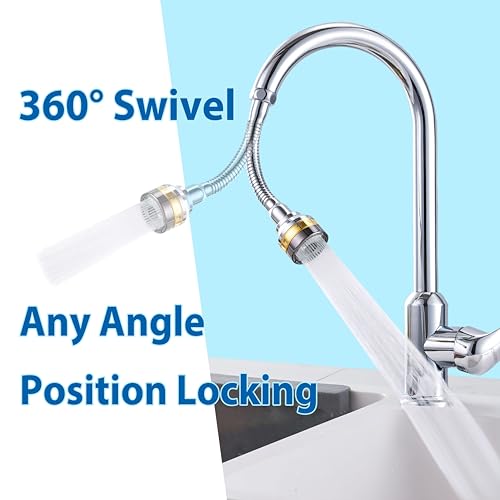 360° Swivel Kitchen Faucet Extender 2-function Kitchen Faucet Sprayer Attachment Faucet Nozzle Attachment Water-Saving Faucet Head Replacement Part 55/64'' Female Thread,Long - size: LONG
