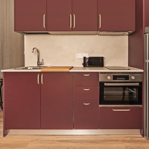 HOME EDIT Brushed Gold Solid Cabinet Handles & Pulls 3 Inch 10 Pack - color: Brushed Gold, size: 3 inches Hole Center