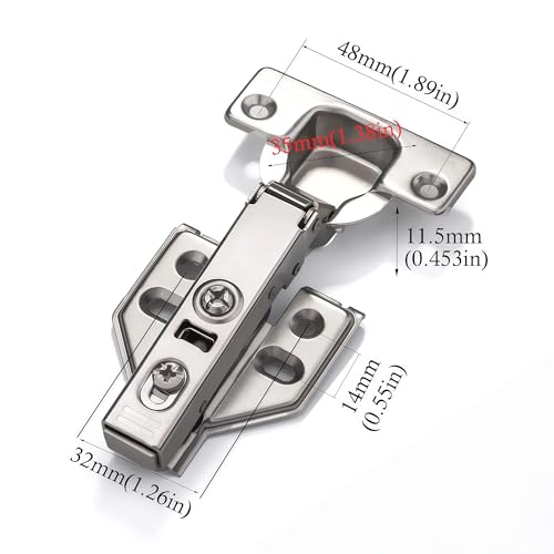 40Pcs Soft Close Full Overlay Cabinet Hinges with Clip-On Plate - color: Full Overlay, size: 40 Pieces