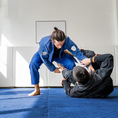 BalanceFrom Puzzle Exercise Mat 1-inch Thick, EVA Interlocking Foam Floor - color: Blue, style: One Inch Thick, 72 Square Feet