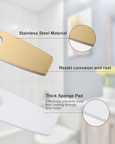 ARCORA 10.2 Inch Faucet Plate Sink Hole Cover Escutcheon - color: Brushed Gold