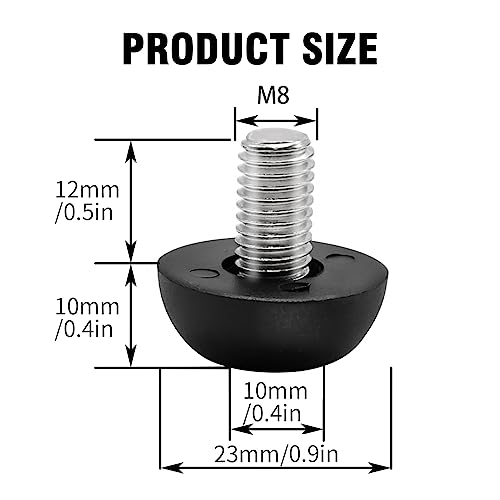 24 PCS 8mm x 1.25 M8 Project Adjustable Outdoor Furniture Leg Levelers, Screw in Leg Levelers Replacement Outdoor Patio, Stainless Steel Screw-in Patio Furniture Leveling Feet - color: 24pcs