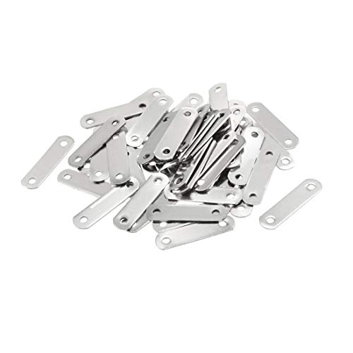 uxcell Repair Plate, 30mmx8mm, Flat Fixing Mending Corner Brace Bracket Connector, Pack of 50 - size: 30mm x 8mm