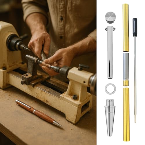 Slimline Pen Kit for Wood Turning || 5 Pack with Multiple Finishes || 7mm Twist Pen Kit