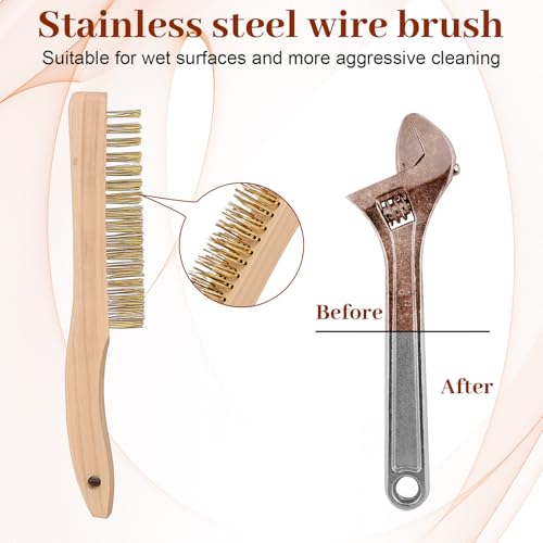 Kifmurase Wire Brush Set 12 Pcs Stainless Steel/Brass Wire Scratch Brush