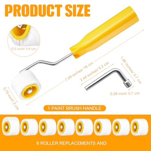 Honeydak 8 Pack Mini Paint Roller with Replacement Heads, 0.8 Inch - size: 0.8 Inch