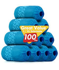 Shoe Covers Disposable for Indoor - 100 Pack Blue Boot Covers, Disposable Shoe Covers Non-slip, Booties for Shoe Covers Fits Up To 11 US Men and 12 US Women, Non-Woven Fabric - size: Blue Set of 100(L)