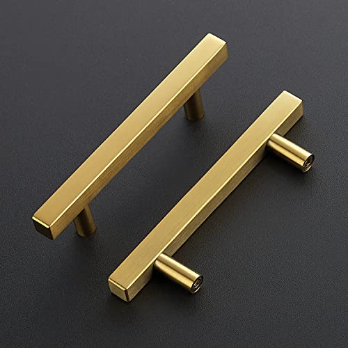 Ravinte Gold Cabinet Handles 3-3/4 Inch 10 Pack, Square Cabinet Pulls - size: 3-3/4 Inch Hole Centers