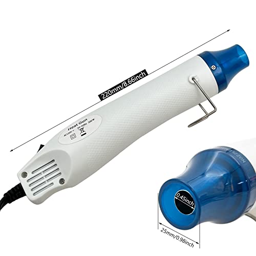 Heat Gun, Mini Hot Air Gun for DIY Crafts Embossing Shrink Wrap, White - color: White
