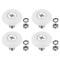 PATIKIL 19mm Drawer Rollers, 4 Set Nylon Positioning Pulleys Small Drawer Pulley Replacement Wheel with Spring Washers and Nuts for File Cabinet Slides, White - size: 19mm