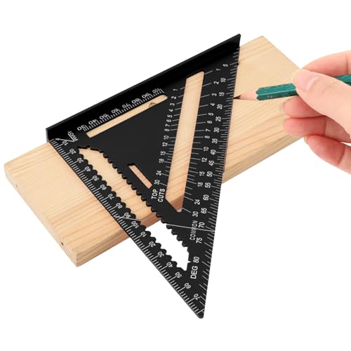 Carpenter Square 7 Inch Rafter Square for Angle Drawing Triangle - Black - color: blue