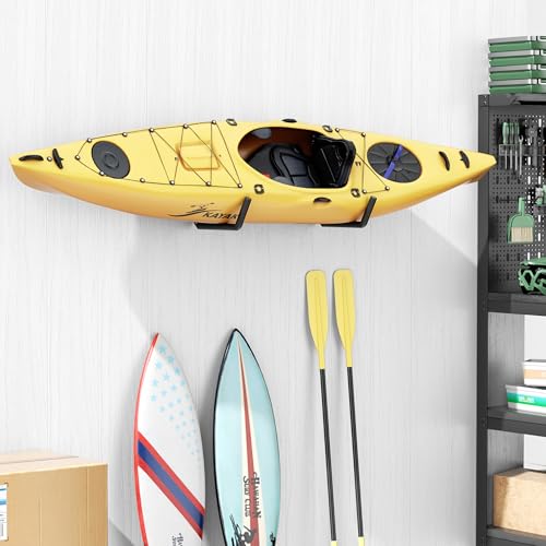 niffgaff Heavy Duty Garage Storage Hooks - 120 LB Capacity Wall Mounted Rack for Kayaks, Ladders, and Bikes - color: Black 2 pack