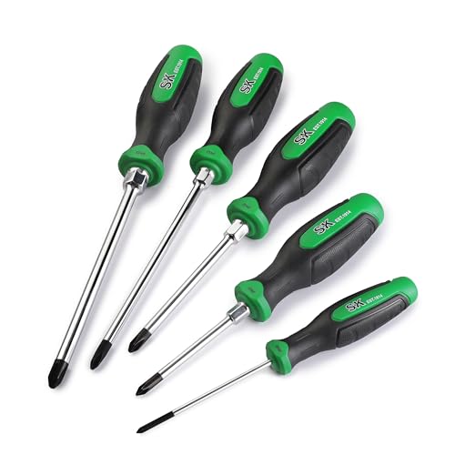 SK 5-Piece Phillips Screwdriver Set, Magnetic Screwdriver Set, S2 Steel - style: Phillips