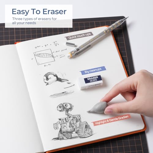 Nicpro Blocky Gear 0.9 mm Mechanical Pencils Set in Case, 3 Pack - style: 0.9mm