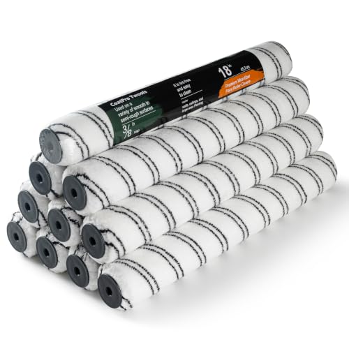 Microfiber Paint Roller 18 Inch, 3/8 Inch Nap, 10 Pack - size: 18 inch paint roller 10 pack