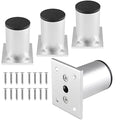 4-Pcs Adjustable Aluminum Alloy Furniture Legs 2.36" Height Silver - color: Silver, size: 2.36 Inch