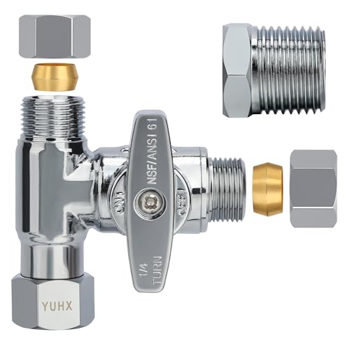 Brass 3/8" Compression Add-A-Tee Valve, T Adapter for TOTO Washlet Bidet | Angle Stop Valve Diverter for Toilet Handheld Sprayer, Dishwasher, Sink Faucet, 3/8x3/8x3/8 or 1/2 Water Line Splitter - size: 3/8"x3/8"x3/8" or G1/2 Toilet Bidet Sprayer T