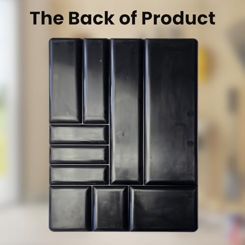 10-Compartments Tool Box Organizer Tray (1, Black) - color: Black