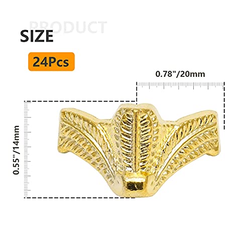 Zorfeter 24 Pcs Antique Brass Box Legs, Style2, Gold - color: Gold, size: Style2