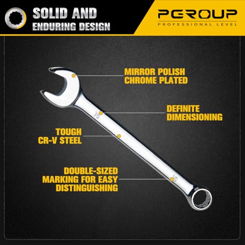 16mm Metric Combination Wrench, CR-V Steel with Mirror Polish, 12-Point Design, 15-Degree Offset, Perfect for Auto Repair, Household, Car & Truck Emergency - size: 16mm
