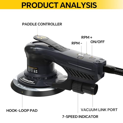 Electric 360W Random Orbital Sander with Dual 5" & 6" Pads Brushless Motor