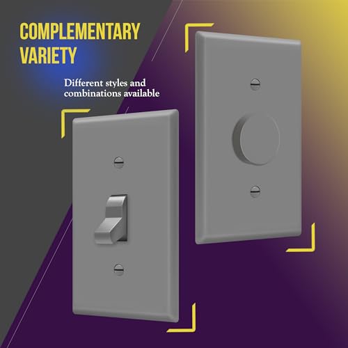 ENERLITES Light Switch Cover Plate for Toggle Wall Switch, 1 Pack, Gray - color: Gray, size: 1 Pack