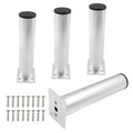 4-Pcs Adjustable Aluminum Alloy Furniture Legs 7" Height Silver - color: Silver, size: 7 Inch