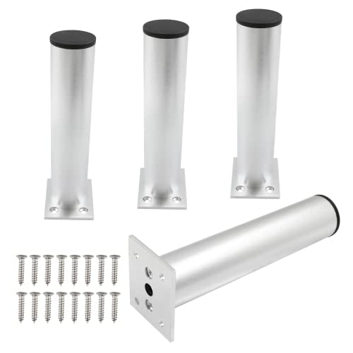 4-Pcs Adjustable Aluminum Alloy Furniture Legs 7" Height Silver - color: Silver, size: 7 Inch