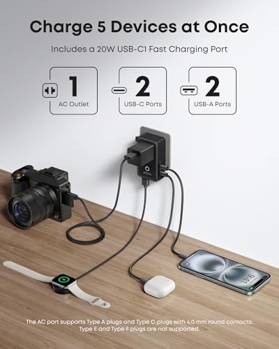 Anker Nano Travel Adapter, 2 USB C Universal Charger, 20W, 1× 2-Pin AC - color: Black